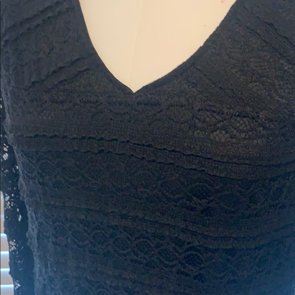 Dress Lace black flare sleeves M New Fever brand - Picture 5 of 15